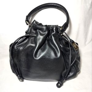 Cole Haan Soft Black Leather Shoulder Bag Purse Tote With Hang Tag EUC Large